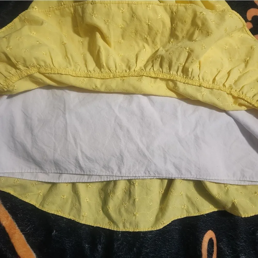 Girl's 5 Years Yellow Blue Lot od 3 Pieces  2 Dresses & Overall
